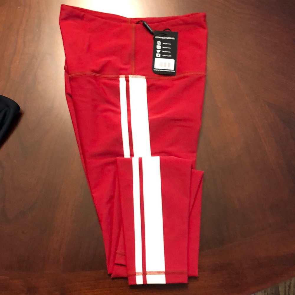 Ryder wear high waisted leggings RED White stripes